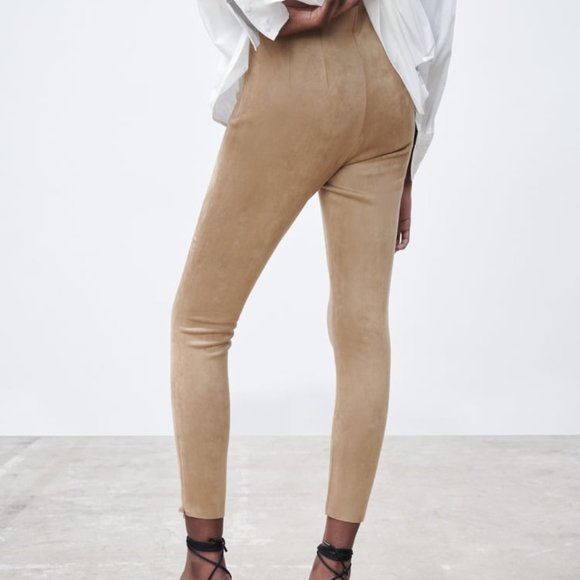 BNWT ZARA FAUX SUEDE LEGGINGS - Picture 5 of 8